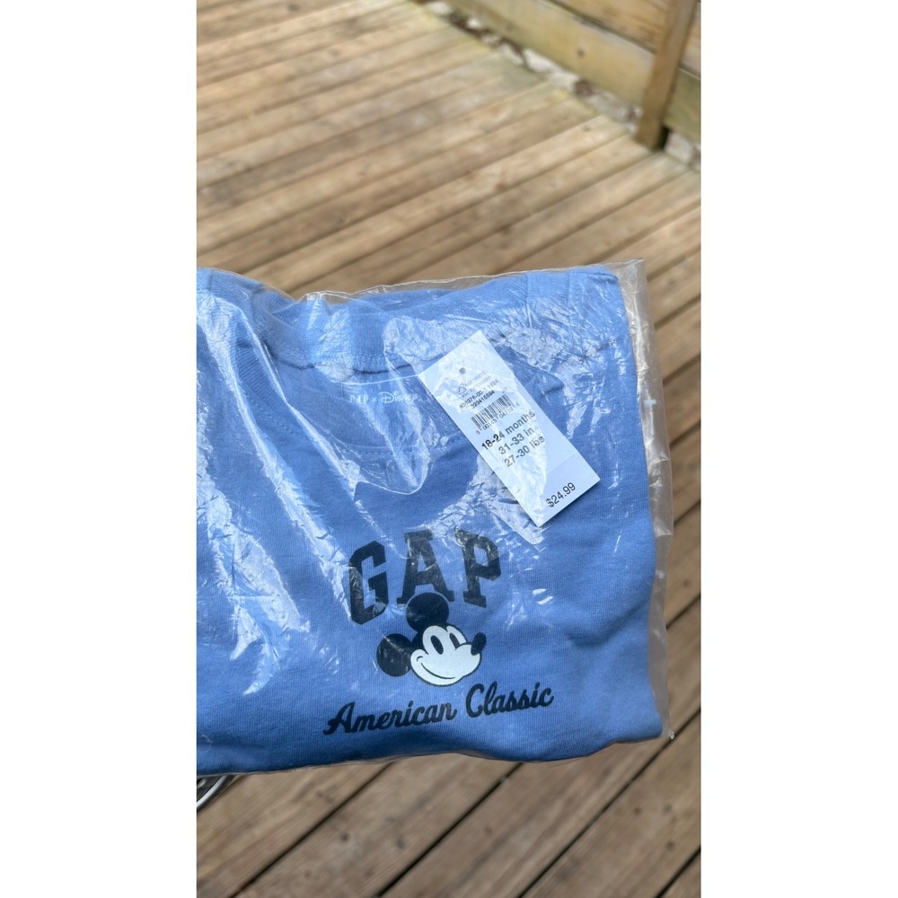 GAP Kids Disney Mickey Mouse American Classic Blue Graphic T-Shirt 18-24 Months